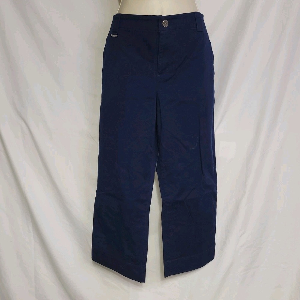 L-RL Lauren Active Ralph Lauren Navy Blue Capri's Size 10 - Picture 1 of 4